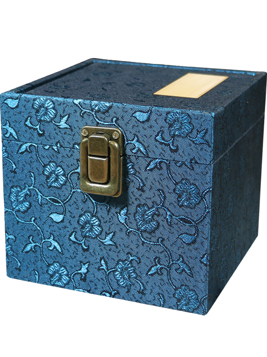 Retro botón cuadrado caja de embalaje jar de arena púrpura Jianzhang caja de regalo de lino flip brocade caja de porcelana incienso caja vacía inscripción