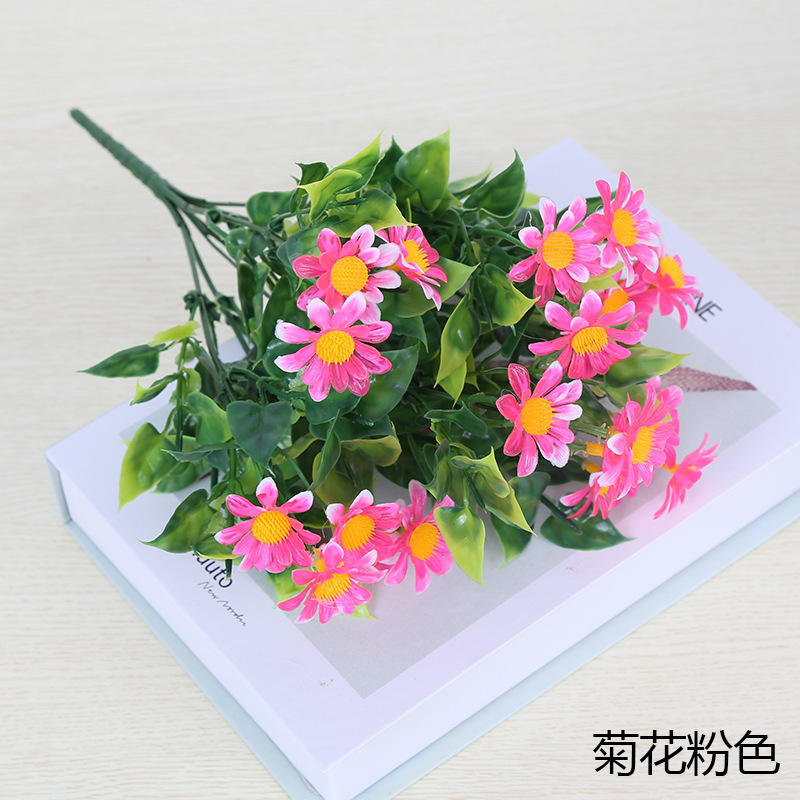 Crisantemo de plástico rosa