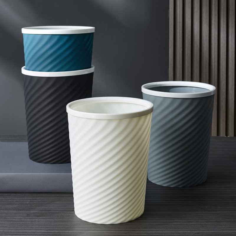Nordic Style Spiral Pattern Trash Bin Home Office Kitchen Creative Trash Bin Press Ring Coverless Trash Bin Trash Bin Nordic Style Spiral Pattern Trash Bin Home Office Kitchen Creative Trash Bin Press Ring Coverless Trash Bin Trash Bin