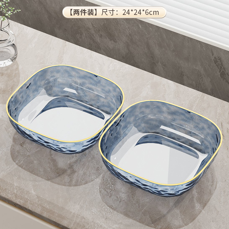 水波模様のフルーツプレート、リビングルームのコーヒーテーブル用、軽食やスナックプレート、透明で金縁の高級感のある大容量キャンディプレート、軽やかな高級感|undefined
