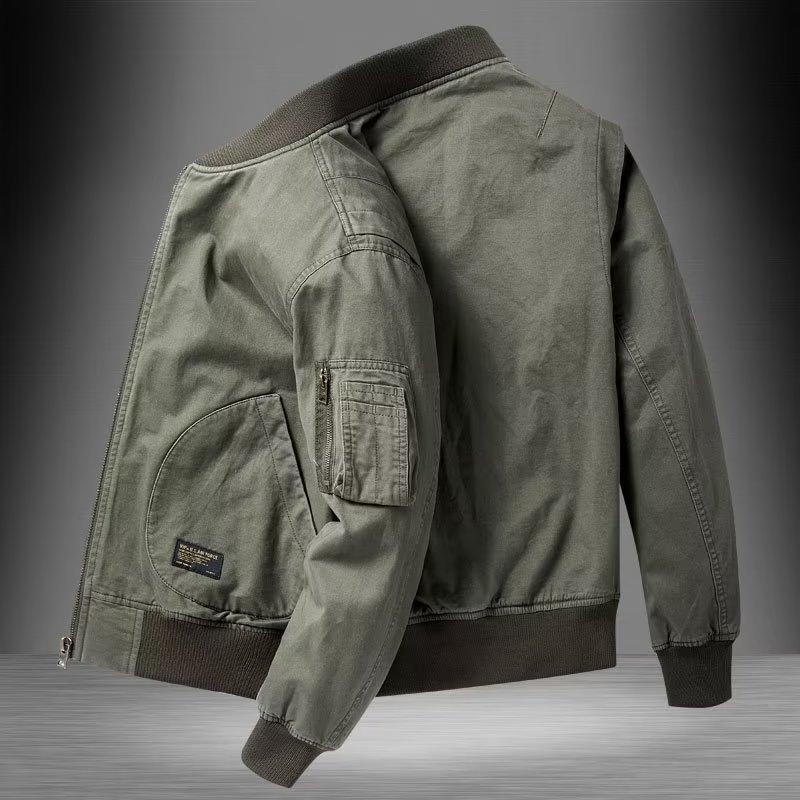 Men's Pilot Jacket Baseball Collar Casual Spring Autumn Zip Top_voghion.com