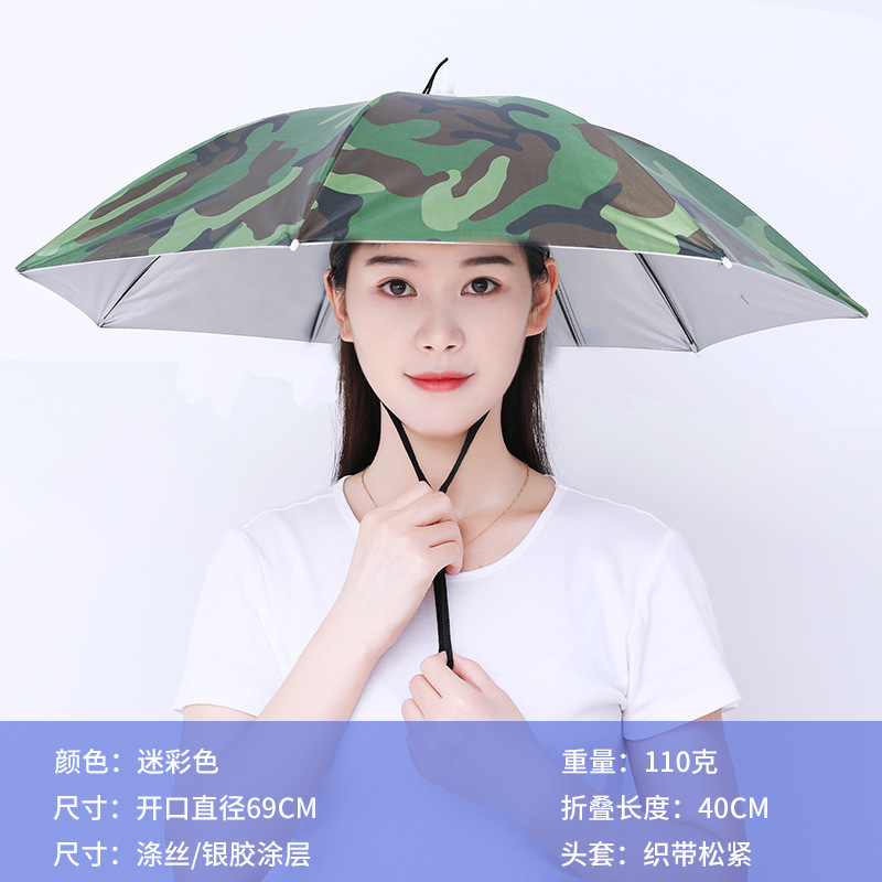 户外头戴伞钓鱼伞帽采茶户外遮阳伞防紫外线晴雨两用|undefined