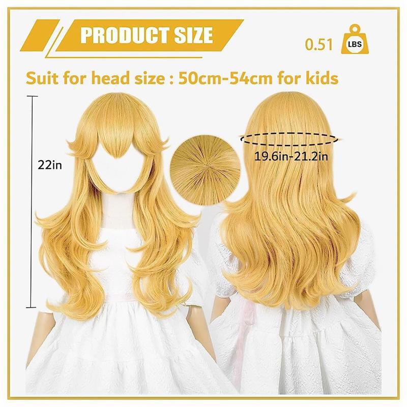 Vietnam comercio spot Mario Princess Cosplay peluca amarillo con el cabello largo coronado tocado image 3