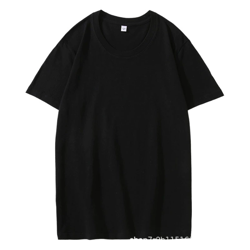 Оптовая продажа 200 г хлопчатобумажная футболка с круглым вырезом для мужчин и женщин с короткими рукавами сплошной цвет свободный прилив