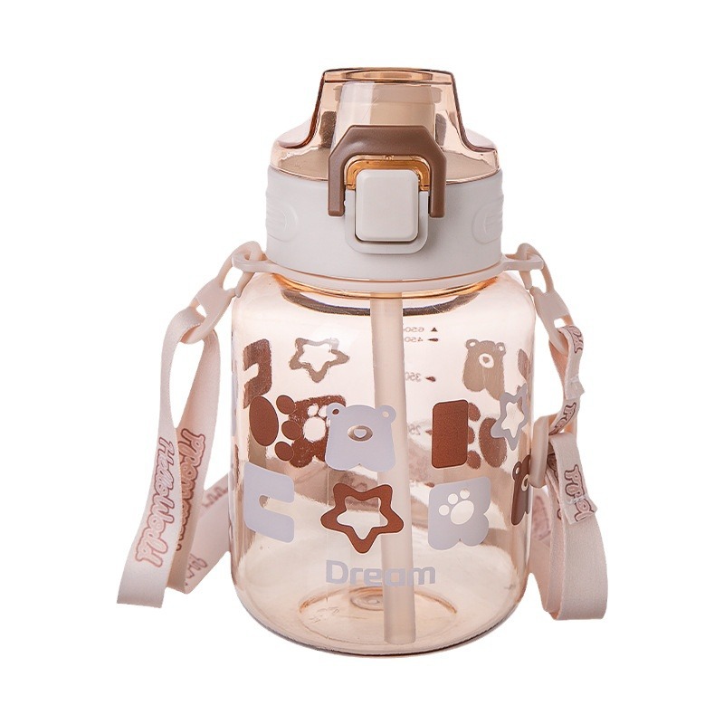 Yitong nueva taza de agua deportiva de gran capacidad taza de plástico de verano estudiantes de oficina adultos hervidor de agua portátil de paja