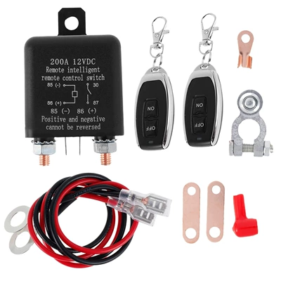 200A Automotive Relay with Remote Control 24V Start Power Protection Wireless Remote Control Power Cut-Off Switch (Power supply, ignition system accessories) - 200a-relay