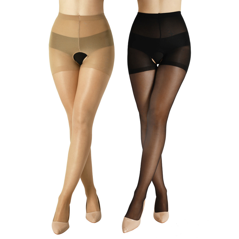 Cross-Border Amazon Hot-Selling Plus-Size 20D Crotchless Stockings, Ultra-Thin, Sexy, Snag-Resistant, Skin-Beautifying, Concealing Base Stockings