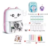 Fuchsia watercolour, crayons, cartoon sticker, game console, protective case, English, 6 pieces