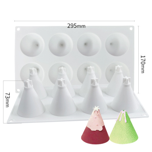 Sanxin 8-piece Christmas tree mousse silicone mold DIY French Christmas mousse chocolate bowl cake baking mold
