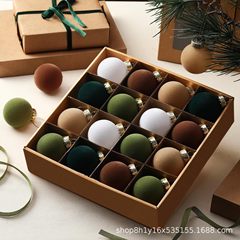 クロスボーダー新しい植毛クリスマスボール 6 センチメートルクリスマスツリーウィンドウシーンレイアウトペンダント PET プラスチッククリスマス装飾ボール