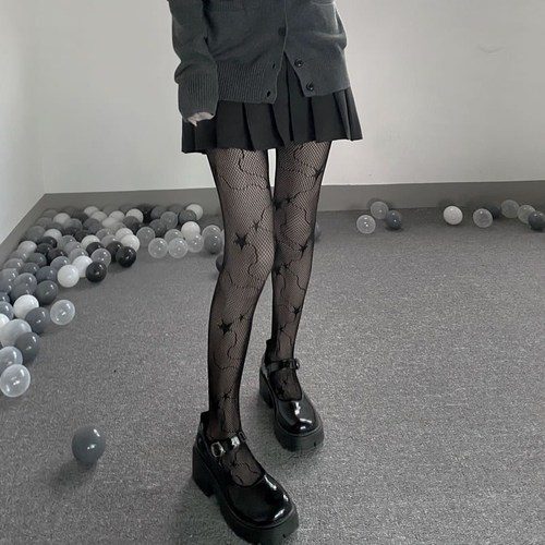 Spring and summer new star style lolita socks women's thin jk black ins trendy bottoming lolita pantyhose