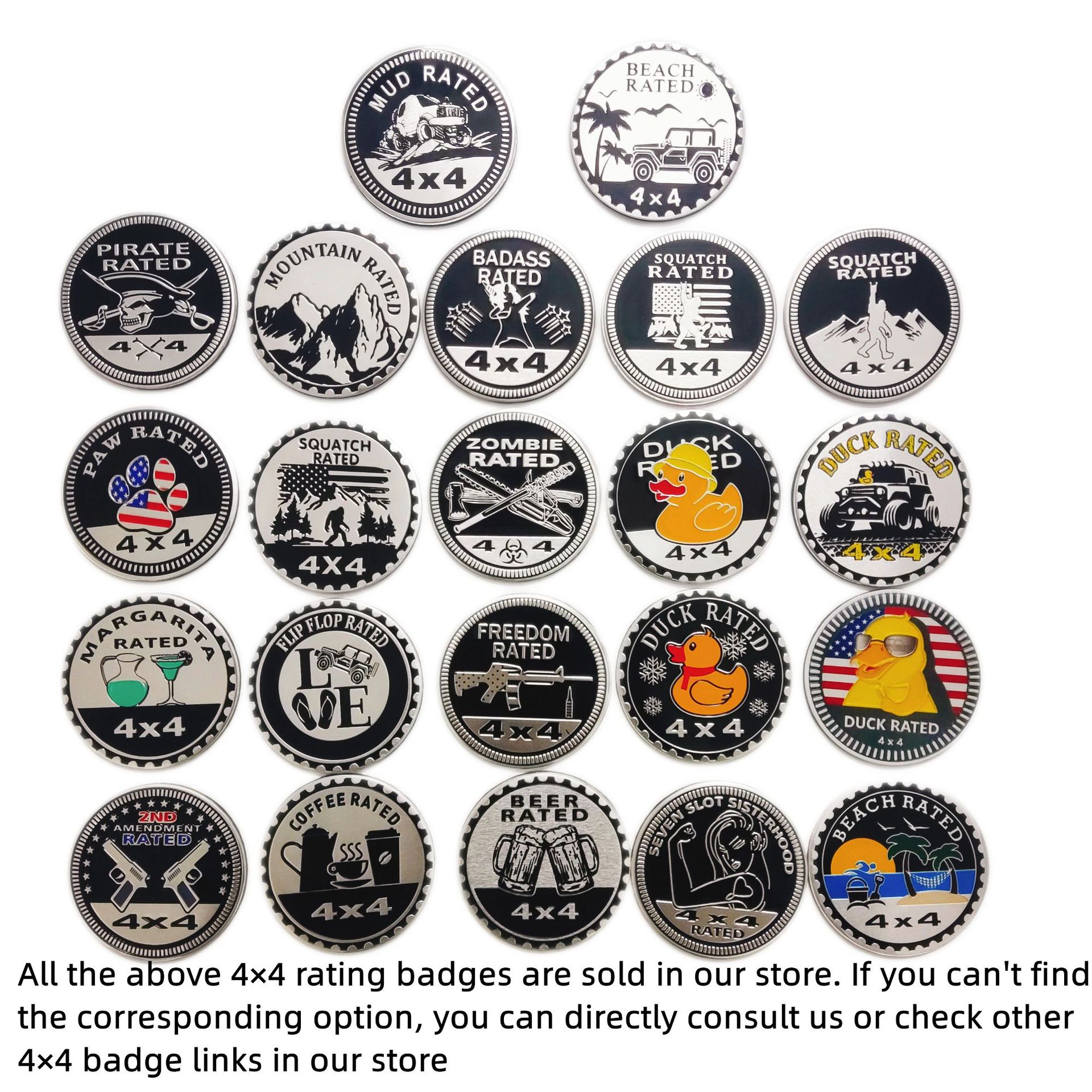 适用吉普越野4X4 RATED车标牧马人指南者4轮驱动车贴金属徽章铝贴