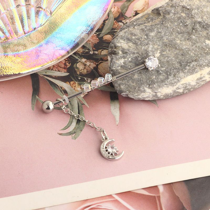 Stainless Steel Industrial Ear Long Rod Body Piercing Ear Bone Nail Export Jewelry detail image 18