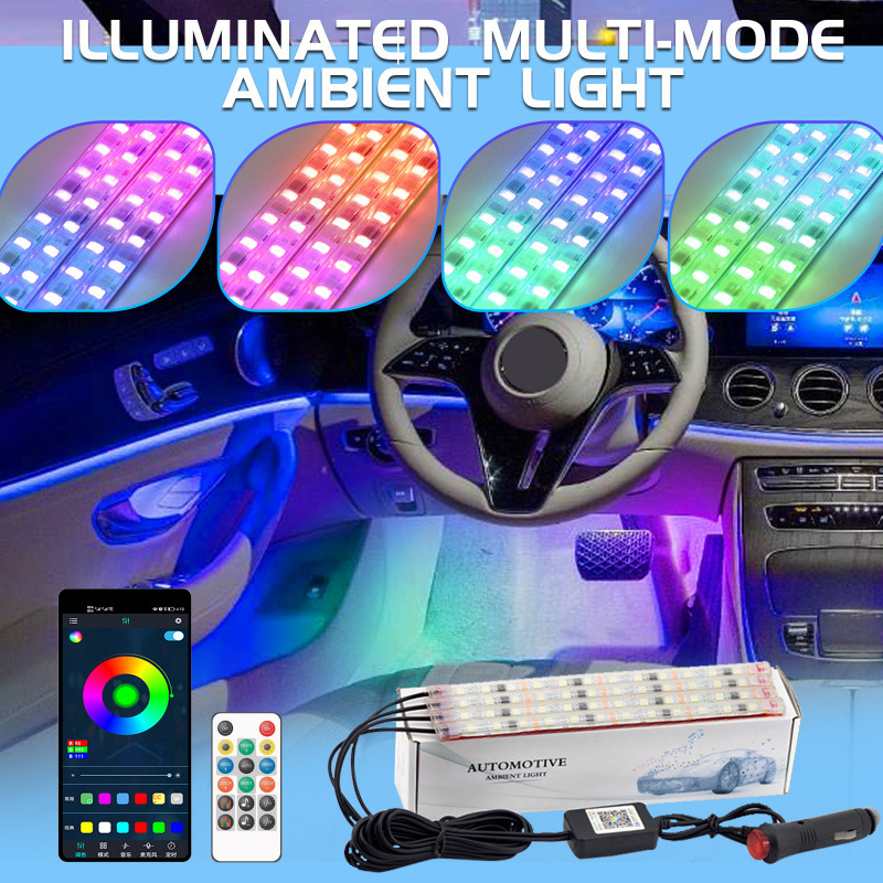 Luz de atmósfera de color fantasma de automóvil APP Bluetooth control remoto inalámbrico doble luz de atmósfera de control