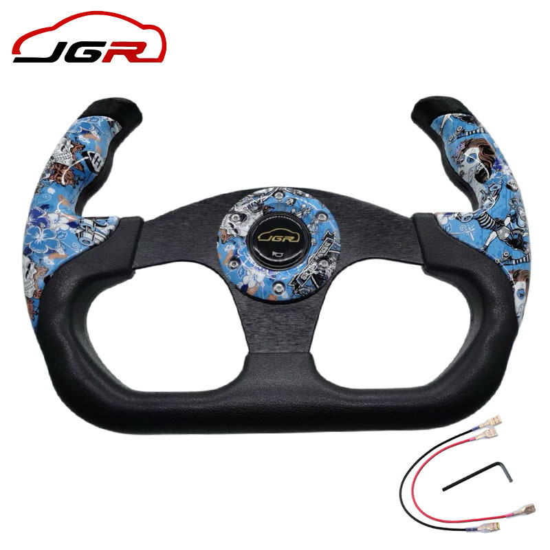 Cross-border car modification steering wheel 13inch steering wheel for go-karts, ATVs, racing games, graffiti steering wheel