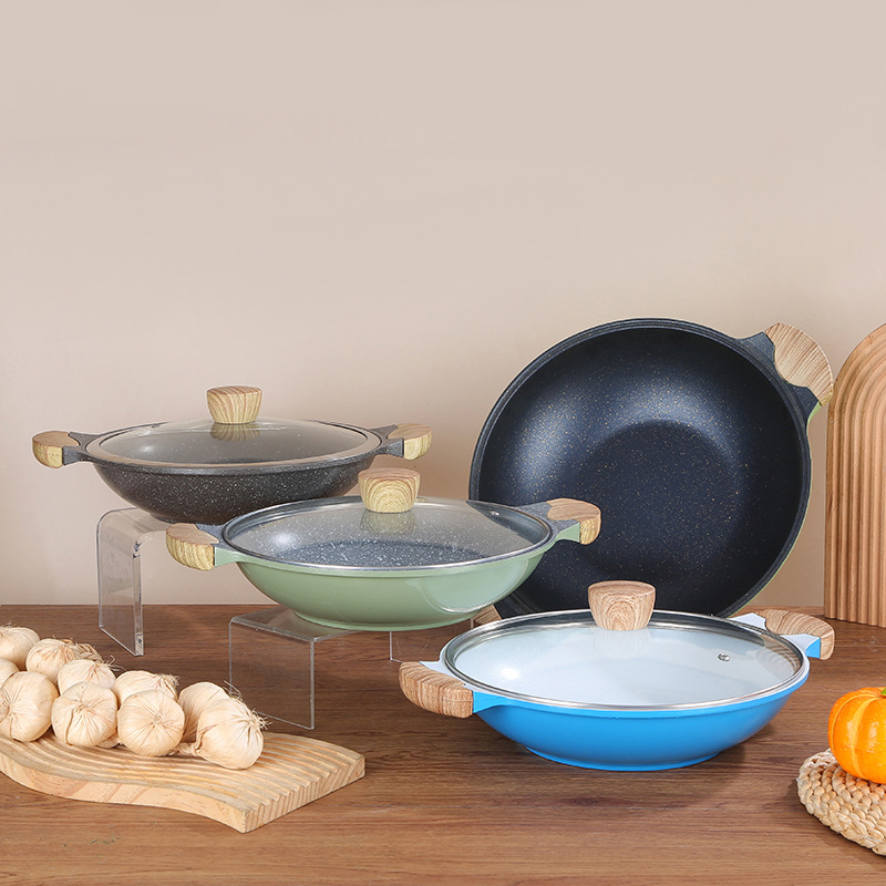 Maifan Stone Non Stick Pan Soup Pot 뜨거운 냄비 가정용 가스 스토브 유도 쿠커 Universal Binaural Anti-scalding Wok