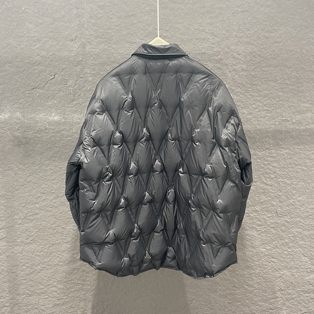 Men's Clothing New Early Winter Small Lapel V Neck Shirt Coat Jacket Leather Label Pure Black Thin Direct Charging Coat Jacket_voghion.com