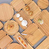 Wholesale bamboo tray bamboo tea plate home rectangular pallet cup holding round plate wooden barbecue fruct candy plate