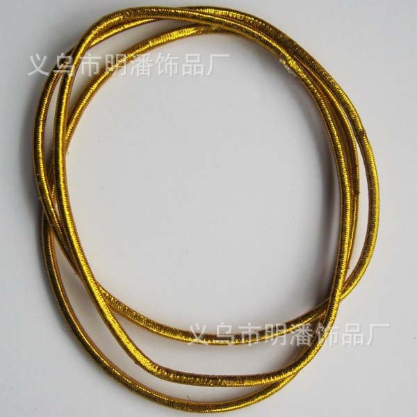 供应2mm金色皮圈银色松紧绳圈高级礼品包装松紧绳规格全