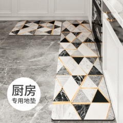 New simple Nordic long kitchen non-slip floor mats household leather waterproof and oil-proof floor mats wipeable and washable