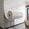 Plaid white roll material