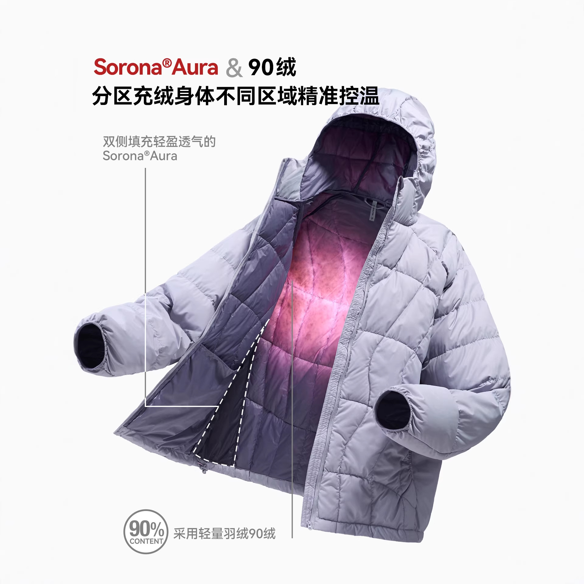 太乐星运动|蒲公英轻量羽绒连帽外套25冬季新品90绒可收纳羽绒服