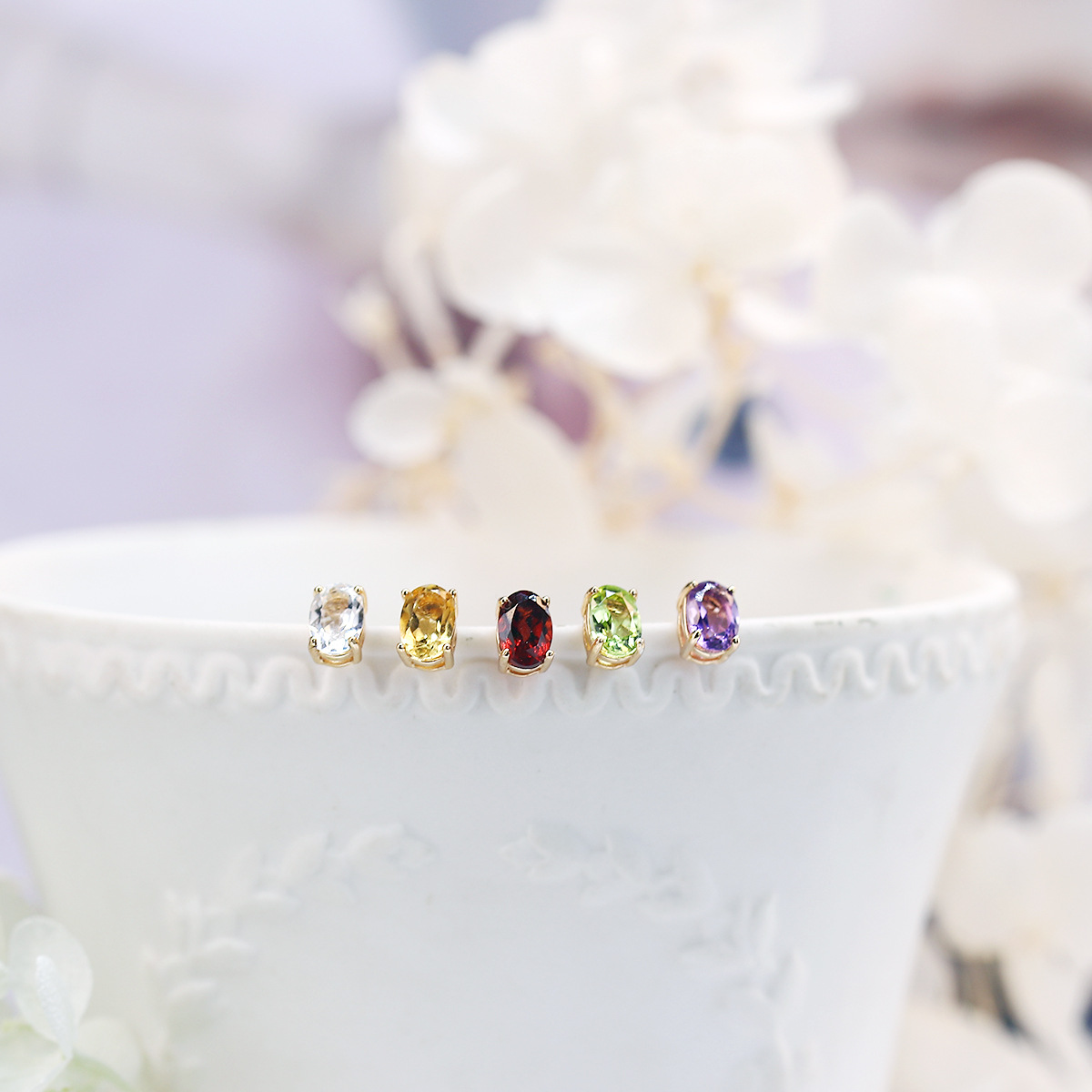 1 Par Plata Cristal 925 De Plata De Ley Geométrico Aretes Pequeños display picture 1