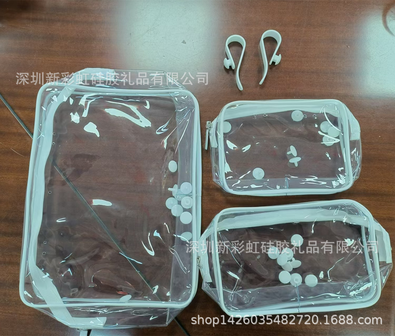 흰색 후크의 3 조각 세트