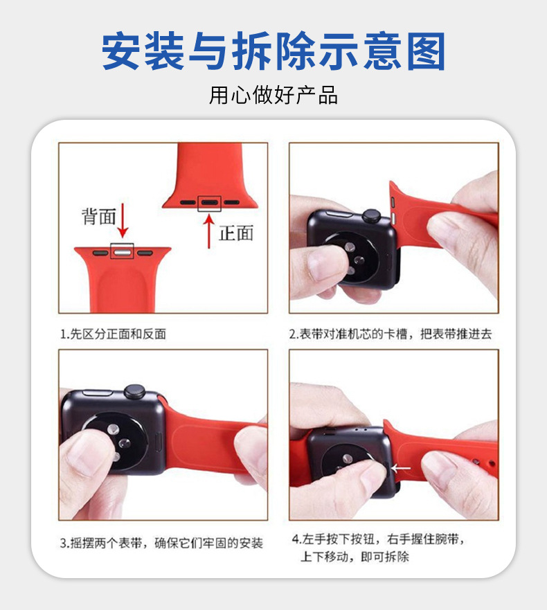 Suitable for AppleWatch: Fashionable embossed and engraved watch strap, laser rose engraved silicone watch strap undefined