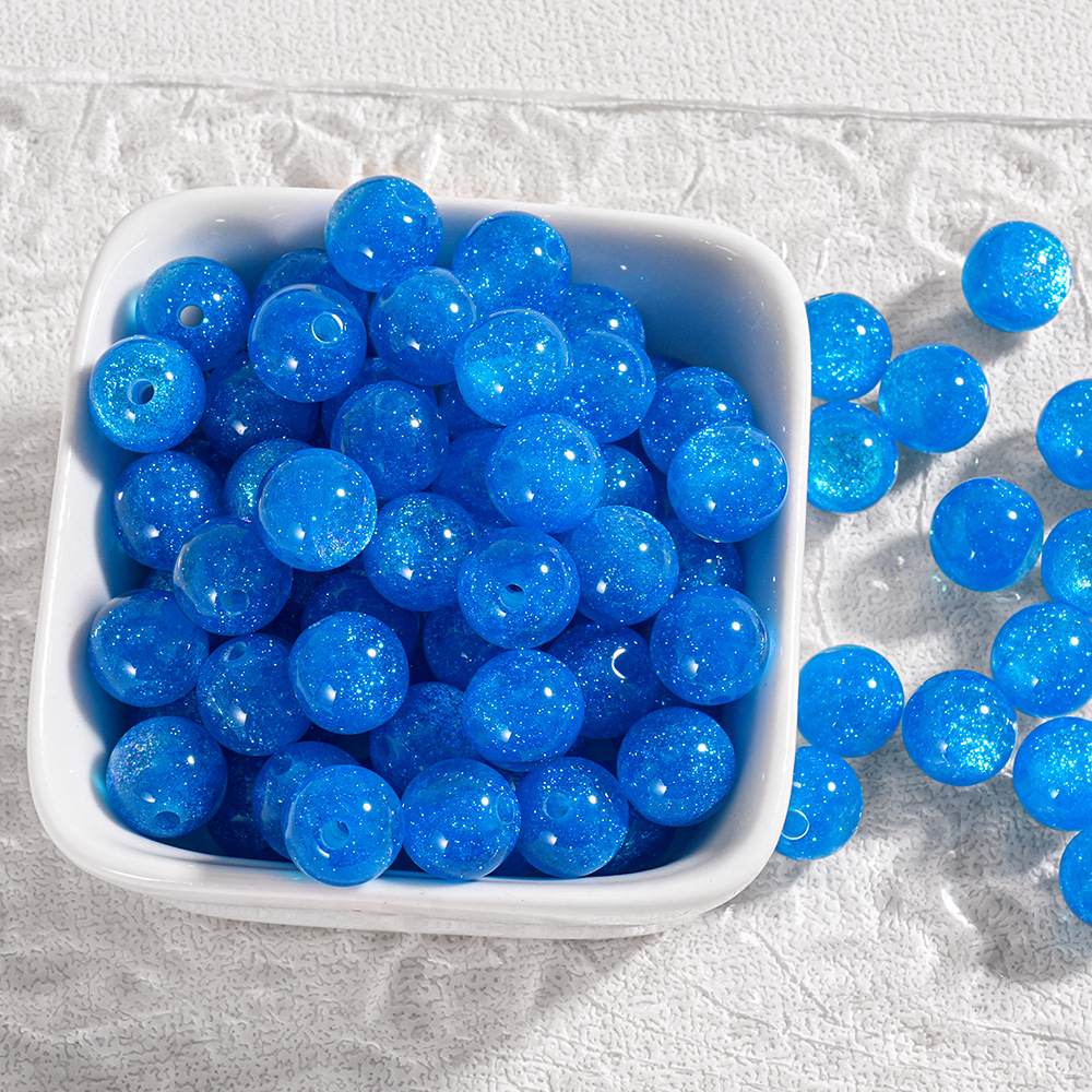 [100 piezas] cuentas de resina brillantes cuentas de ojo de gato cuentas de cielo estrellado diy material de cuentas de cadena de teléfono móvil hecho a mano