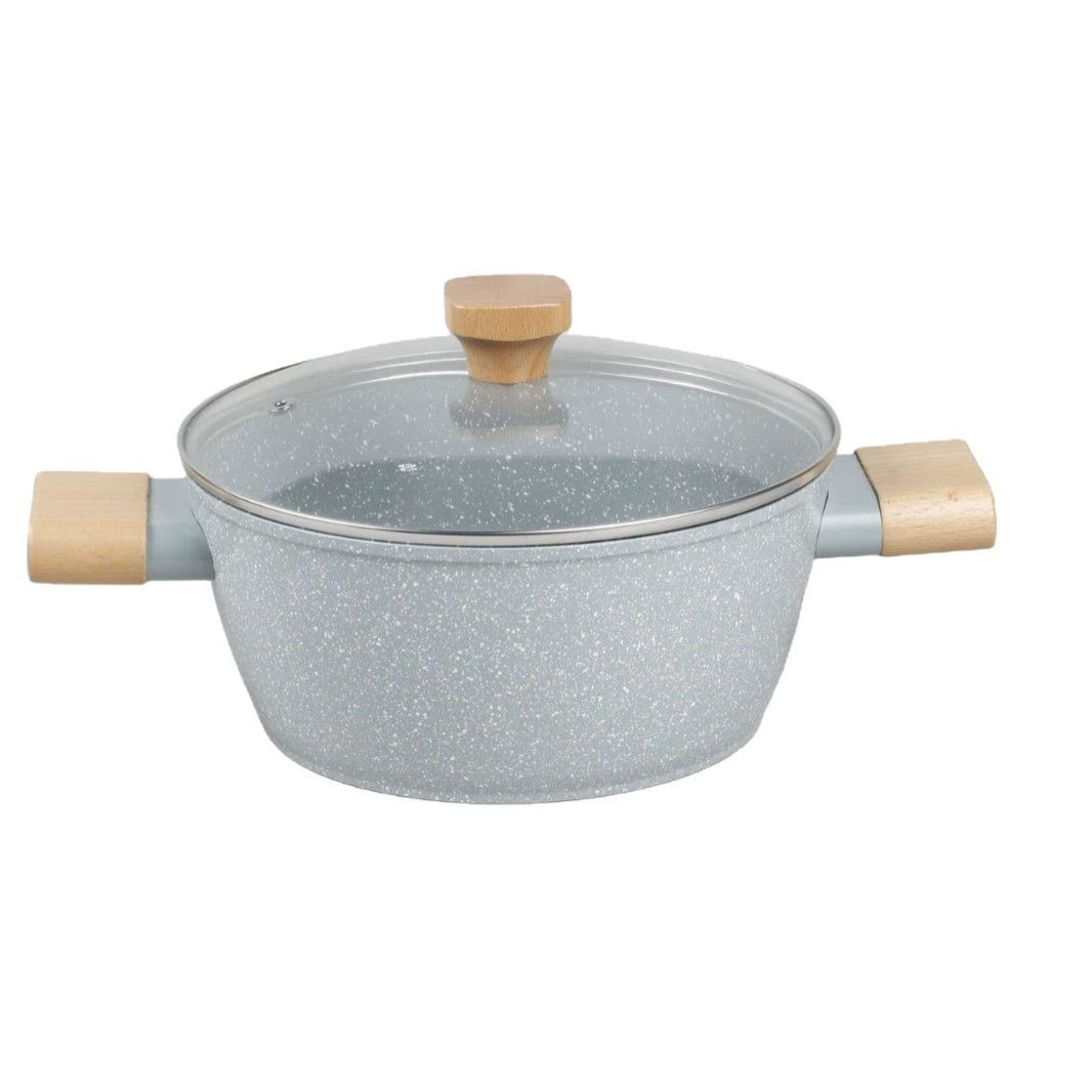 EMOOJOO Factory straight wheat rice soup pot stew cooker non -stick pot household double -ear pot porridge porridge pot instant noodle cooker
