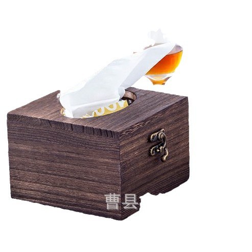 Directo de fábrica de madera maciza de madera caja de pañuelos caja del hogar creativo multifuncional caja de pañuelos sala de estar simple rollo caja