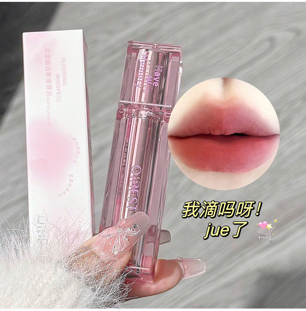 Flower Language Matte Lip Mud Pink Girl Spring and Summer Pale Complexion Fair Student Four-color Light Series Wholesale in stock undefined
