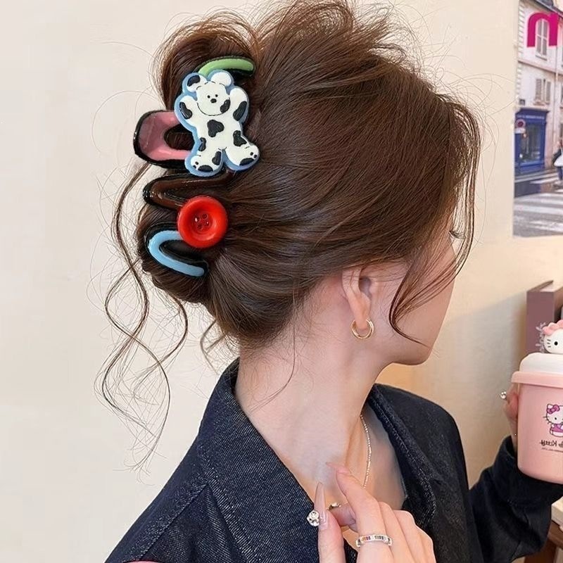 2026 nuevo clip de cabello ondulado clip de cabello de tiburón grande clip de cabello de mujer detrás de la cabeza de alta sensación clip de cabello accesorios para el cabello