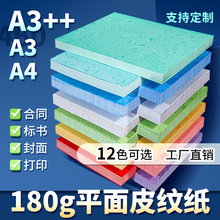 180克装订封面纸A4硬纸A3++彩色平面皮纹纸卡纸标书封面装订封皮