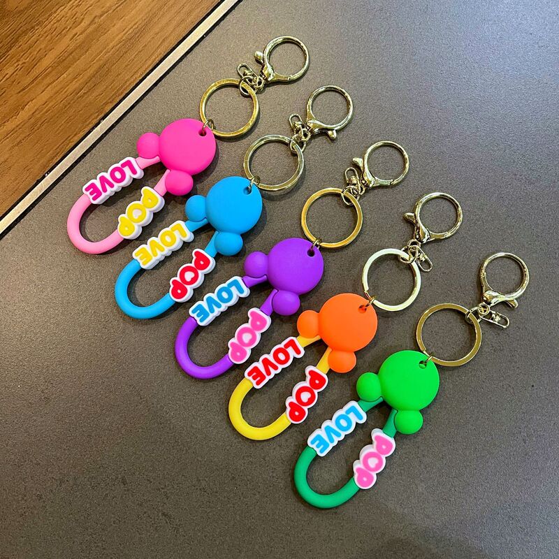 in stock high quality Mickey leather rope key chain cute bear key ring car key pendant bag pendant wholesale