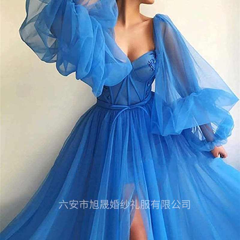 Amazon's New Korean-Style Sheer Sexy Slimming Evening Dress, Graduation Host Prom Performance Sexy Dress