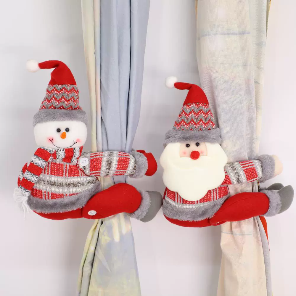 圣诞节装饰用品窗帘装饰扣卡通娃娃抱扣橱窗居家布置装饰圣诞礼物