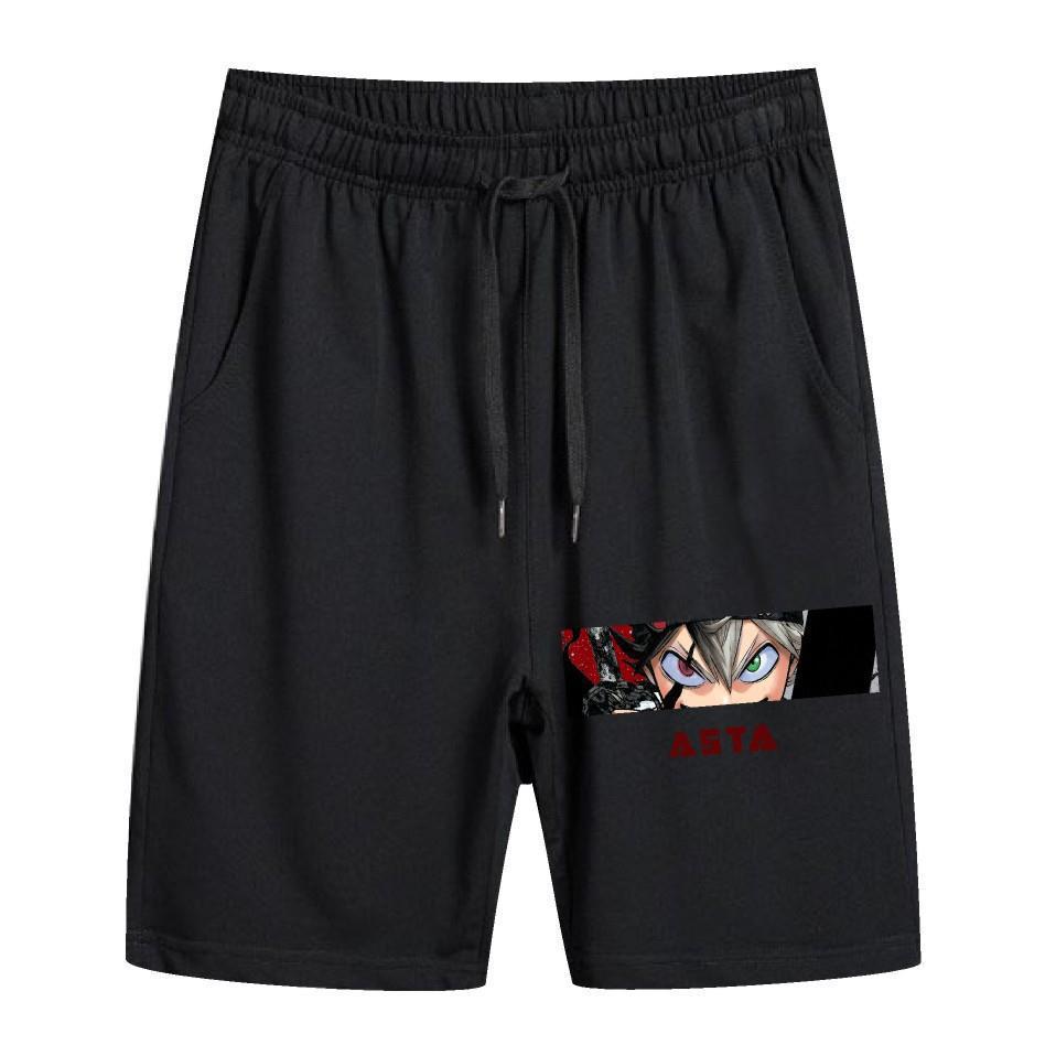 Black Clover negro trébol de cuatro hojas anime estampado verano hombres pantalones cortos anime anime anime hoodie transfronterizo