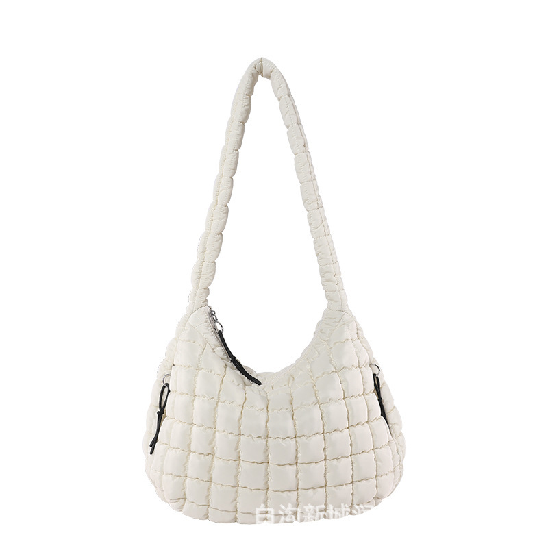 Women's Large Capacity Underarm Woven Bag 2024 New Simple Fashion Diamond Grid Tote Bag Versatile Shoulder Bag Luxury - Thumbnail 7