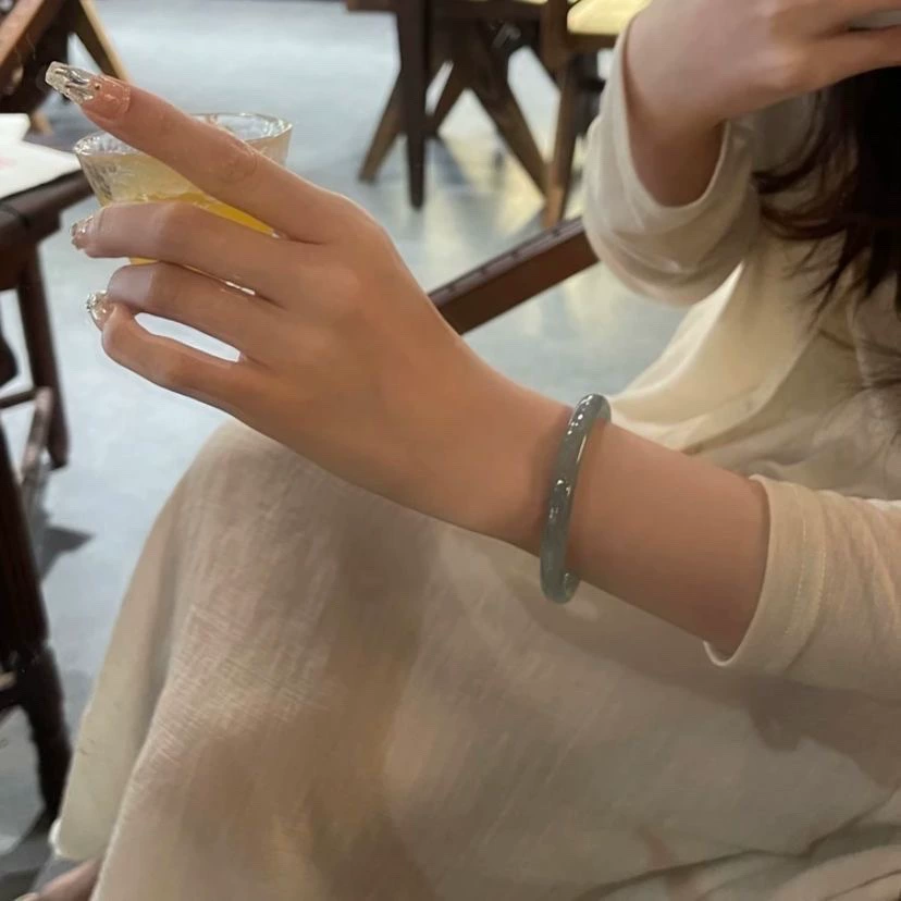 Smoke grey ink painting ancient style bracelet light luxury women's new Chinese jewelry simple high-end Chinese holiday gift