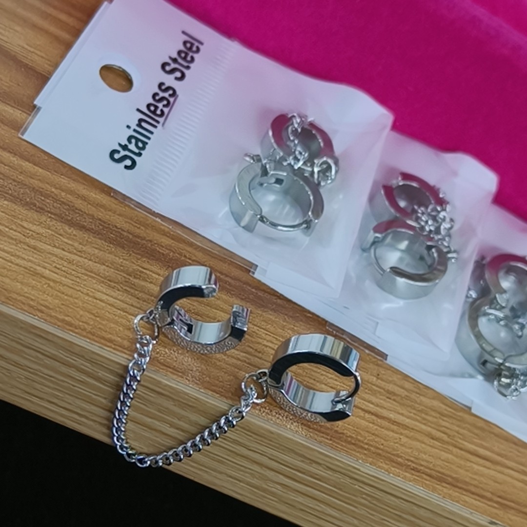 2.5 pendientes de acero de titanio gruesas y el mismo modelo crian orejas joyas de moda con pendientes de acero inoxidable con hilo redondo personalizado image 75