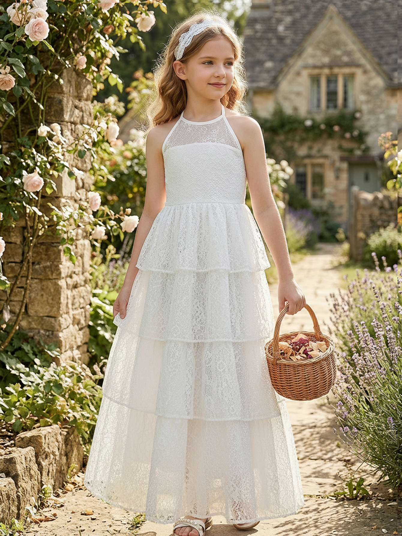 shiffon elegant children's evening dress