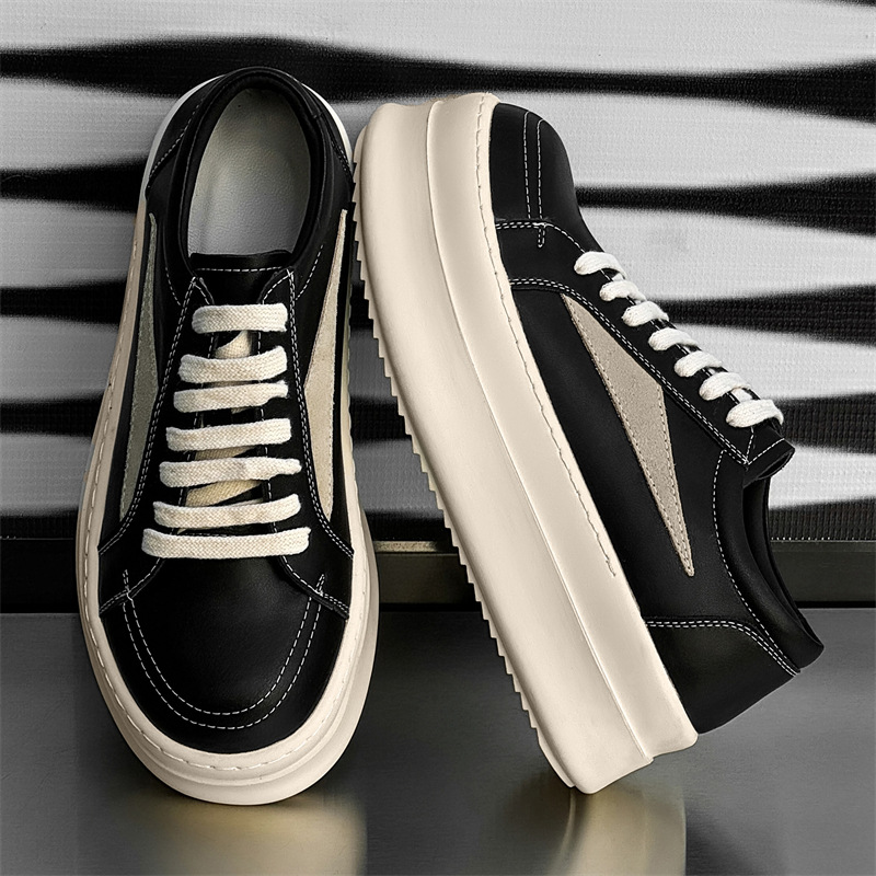 2024新款赛博朋克机能风单鞋反光厚底老爹鞋方头个性小皮鞋