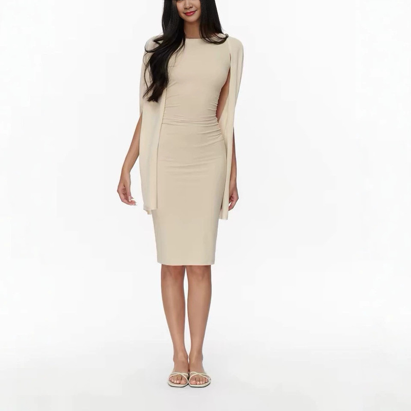 Jim Kenn One-Line Neckline Sleeveless Slim-Fit Stretchy Ruched Bodycon Dress for Women, Waist-Cinching Slimming Knit Long Dress Jim Kenn One-Line Neckline Sleeveless Slim-Fit Stretchy Ruched Bodycon Dress for Women, Waist-Cinching Slimming Knit Long Dress