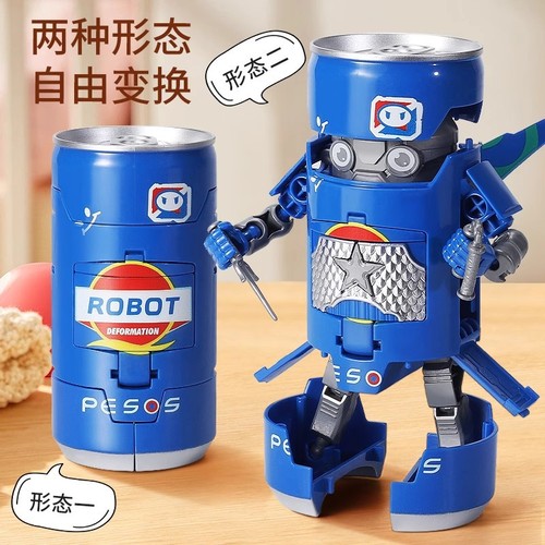 Children's Soda Can Coke Beverage Transformation Robot Model Boy Creative Toy Gift Wholesale