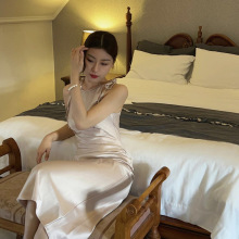 清仓 不退不换 overduefl*r缎面连衣裙韩版东大门款女装裙子长裙