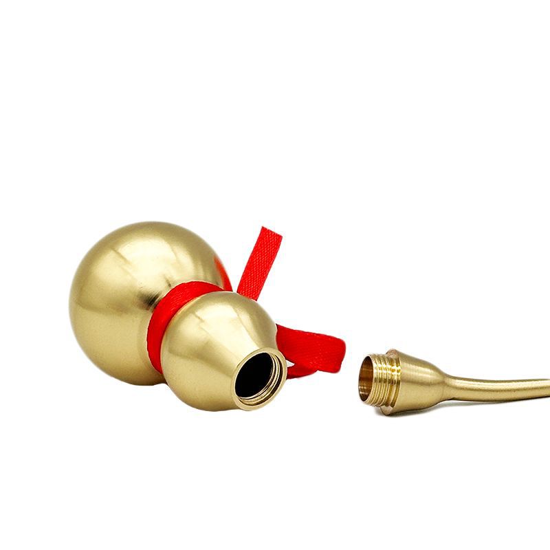 Pure Copper Gourd Pendant with Hollow Opening, Door-To-Door Five Emperors' Coins, Copper Car Hanging Ornament, Home Decoration Ornament