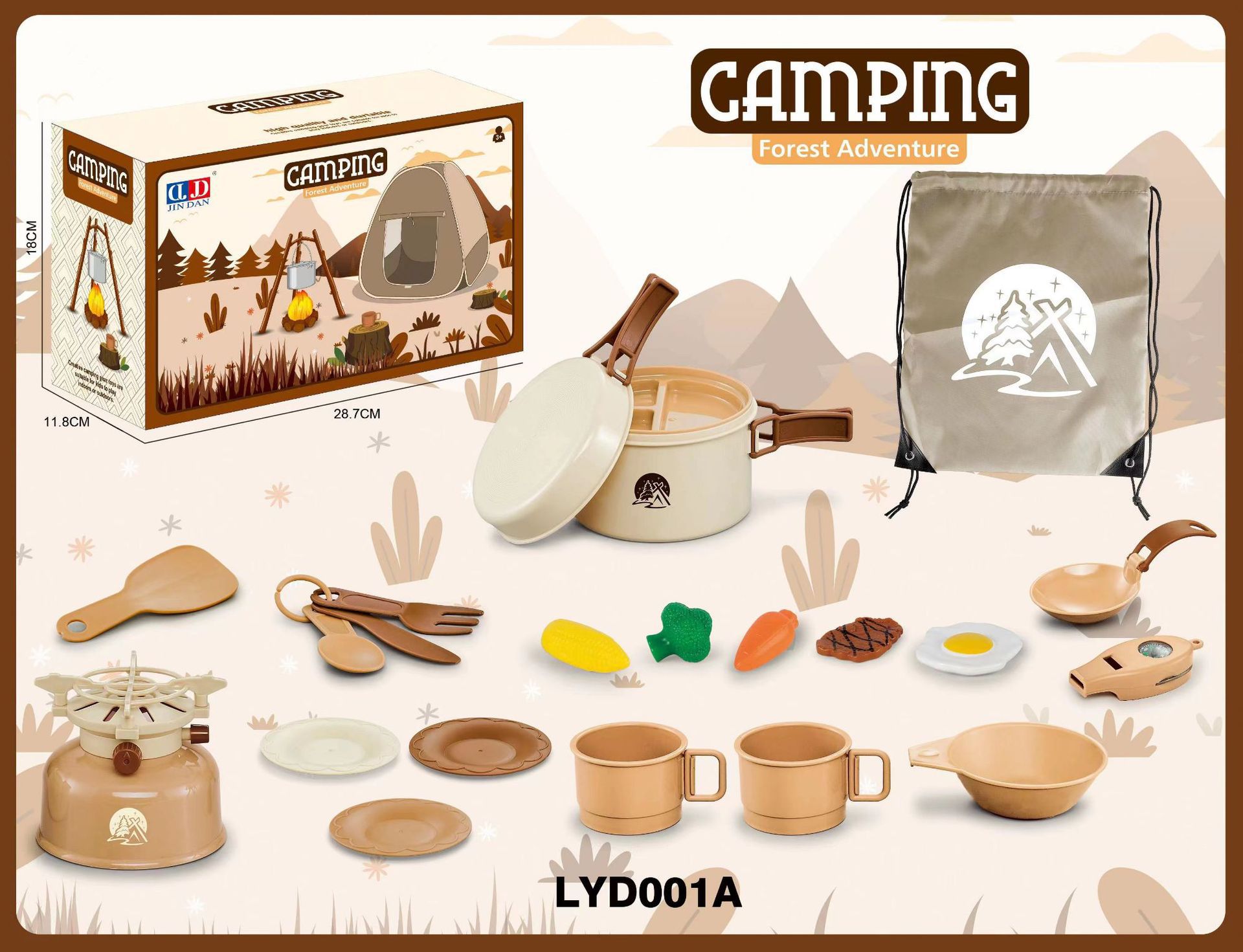 Juego de vajilla educativa para niños, para camping, picnic, con walkie-talkies, utensilios de cocina, para jugar al aire libre.
