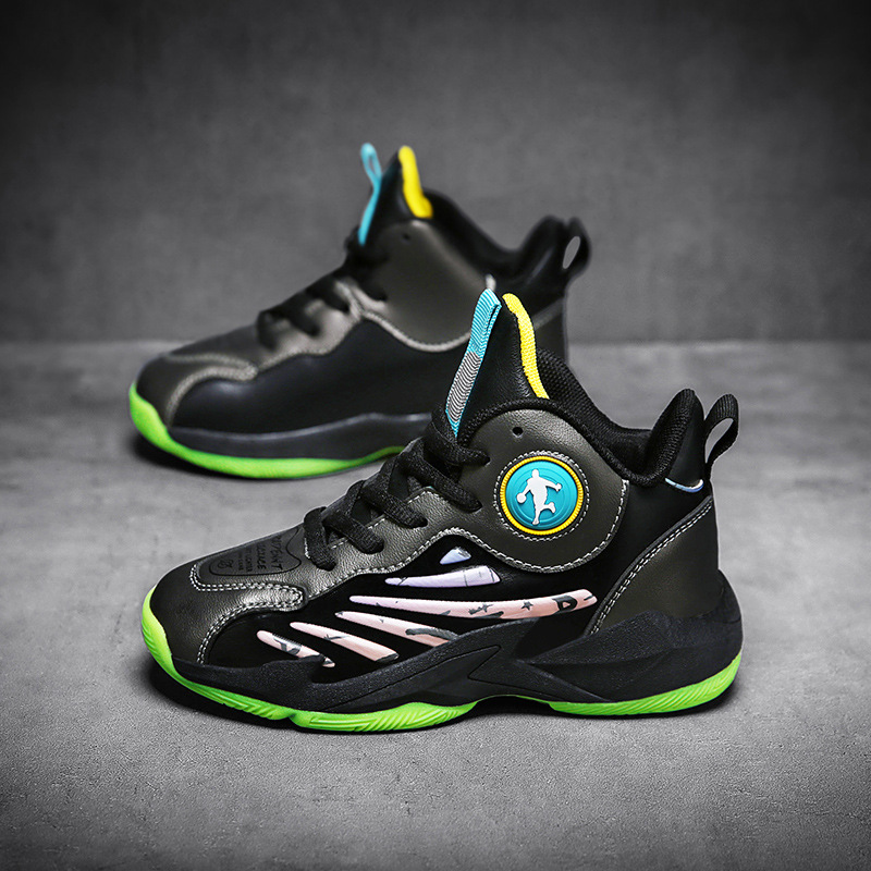 Chłopięce 2023 jesienne nowe sportowe dziecięce zimowe pluszowe buty do koszykówki dla dzieci w średnim wieku i_voghion.com